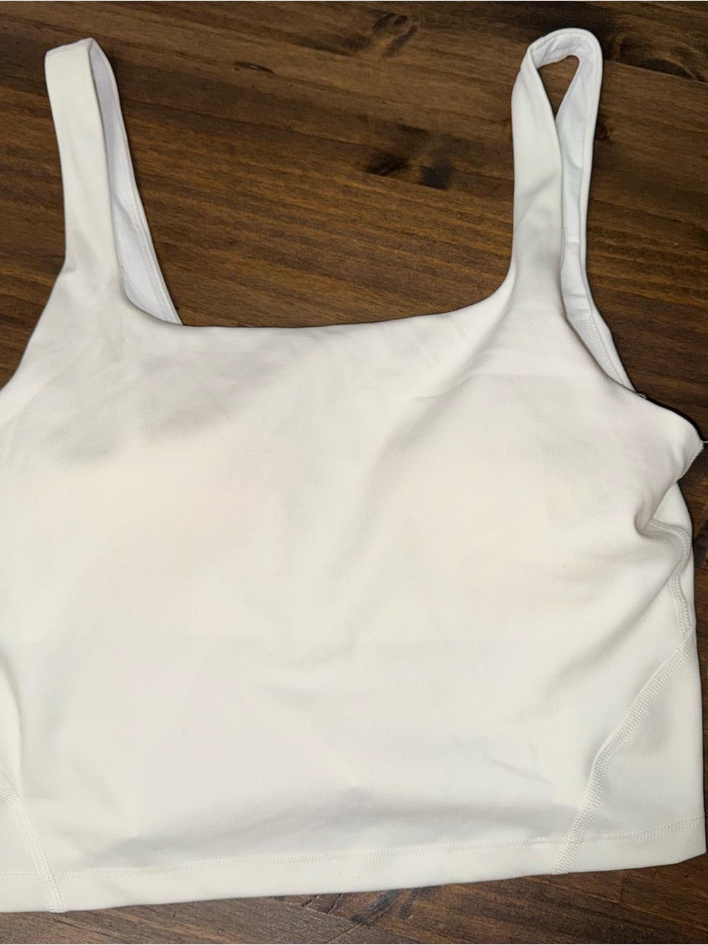 White Square-Neck Tank Top built in bra - Women